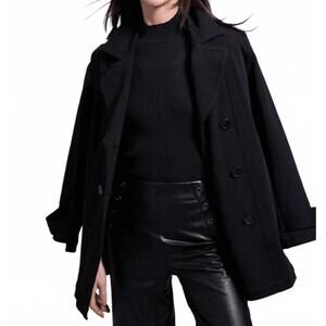 NEW LYSSE alma cavalry peacoat in black